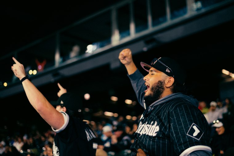 Naszir Hernandez cheering during the game.