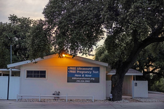 An anti-abortion pregnancy crisis center, located one block from Planned Parenthood, offers free pregnancy tests and ultrasounds, in San Antonio