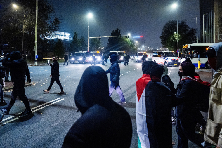 A pro-Palestinian demonstration in Amsterdam