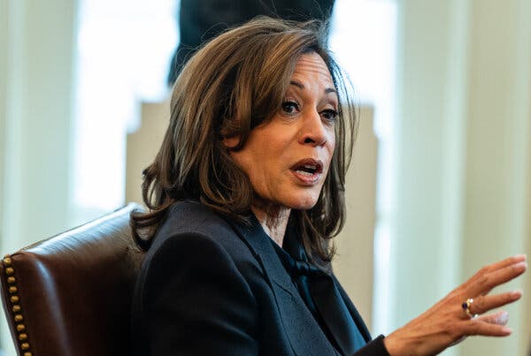 fcc-cbs-cjwh-articlelarge Kamala Harris, sitting in a chair, gesturing as she speaks.