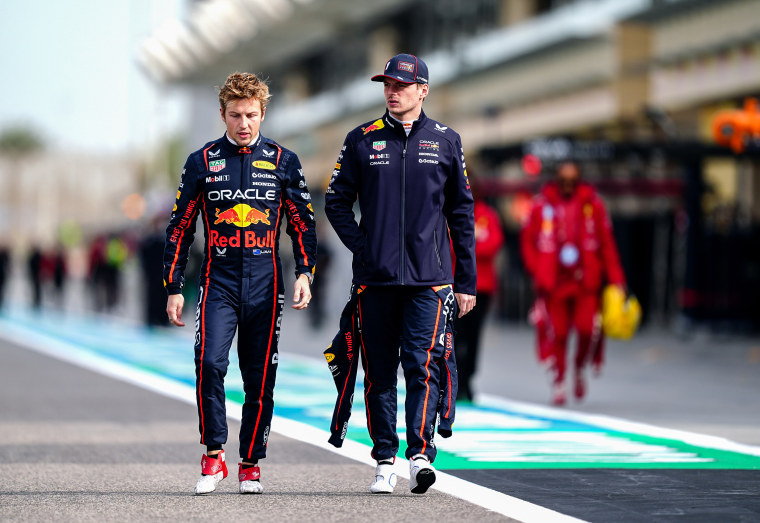 250313-max-verstappen-liam-lawson-ew-351p-1f94f3 Formula One Pre-Season Testing - Day One - Bahrain International Circuit