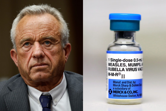 250410-split-rfk-jr-mmr-vaccine-ch-1226-16eb64-1 A split composite of Robert F. Kennedy Jr. and an MMR vaccine.